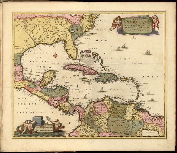 Atlas minor Sive totius orbis terrarum contracta delinea[ta] ex conatibus, mapa ze strany: [64]